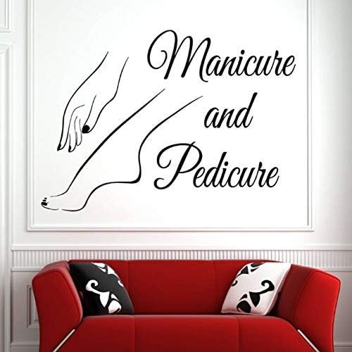 YHKYGM UNIL ARTELTER SALON SALON VINIL DE VINIL Decalque de beleza Manicure Pedicure Wall Art Mural Salon Decoração 30x42cm