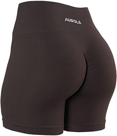 Aurola Power Workout Shorts para mulheres sem costura academia de academia executando fitness ativo curto