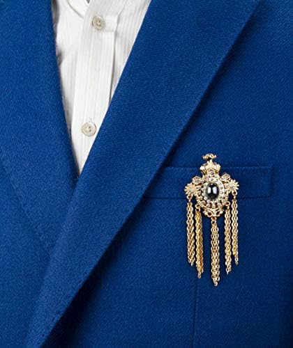 Cavaleiro coroado de pedra azul com swarovski e detalhes de detalhes da corrente