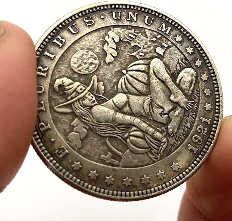 1921 Moeda de moeda errante Halloween abóbora antiga cobre antigo prata comemorativa coleção de moedas Medalha de moeda de