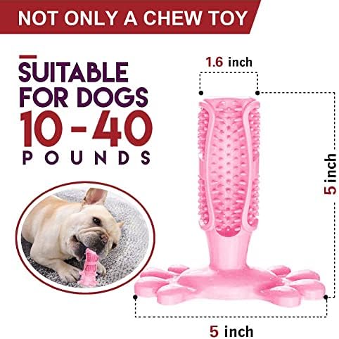 LMD Dog Toys Toys para escovar os dentes e brincar, brinquedos duráveis ​​de cães de borracha natural para mastigar agressivos