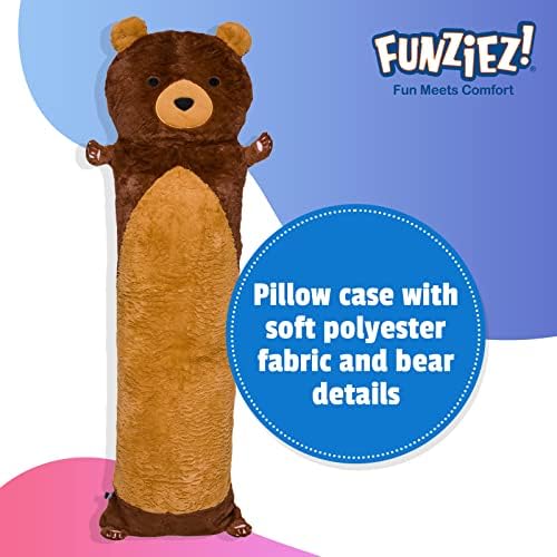 Funziez! Caçade de travesseiro para o corpo do ursinho de pelúcia - travesseiro de animais marrons de novidade