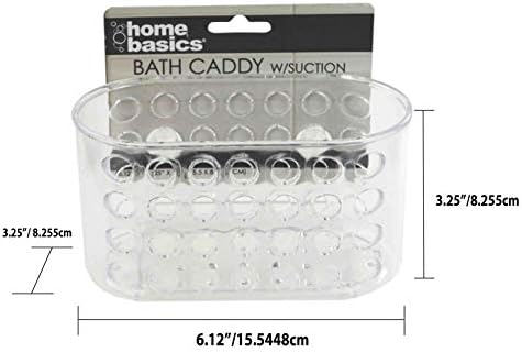 Home Basics Utility Shower and Bath Caddy com copos de sucção
