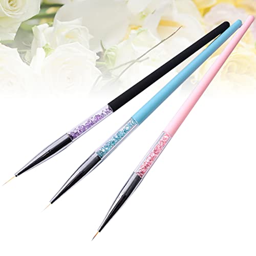 3pcs pintura d caneta unhas unhas de modelagem colorida ferramenta variada com pincéis de gel de salão, canetas de manicure UV traços
