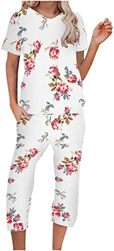 Capri Straight Pernas Pants Lets Para Girls Summer Summer outono Peony Leopard Prinha Floral Graphic Pants Sets Womens 2023 RZ