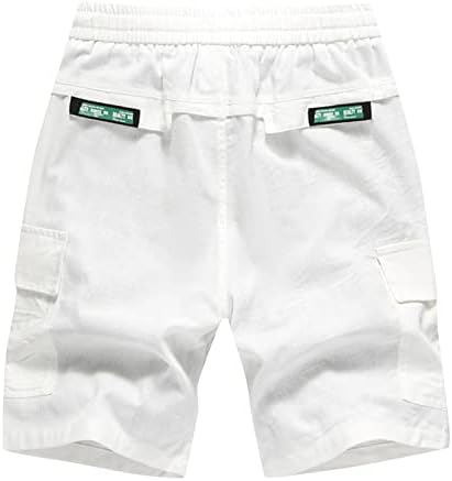 Shorts masculinos de dudubaby 9 polegadas Multi Bag Shorts Summer linho de algodão de verão calças casuais soltas