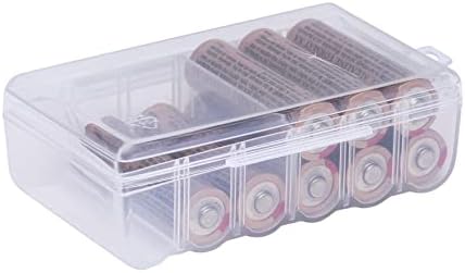 Indústrias de discagem AA Battery Storage Box, Clear, 12 AA