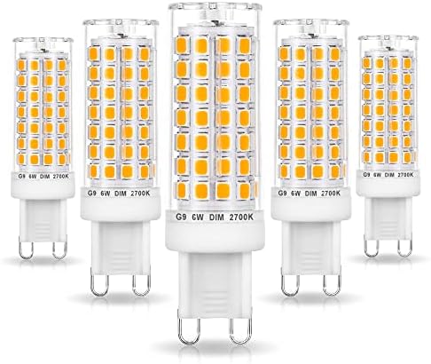 Ziomito sem flerta G9 lâmpadas LED lâmpadas diminuídas de 6w quente 2700k, 40W 50W 60W Halogen equivalente, AC120V Dimmable