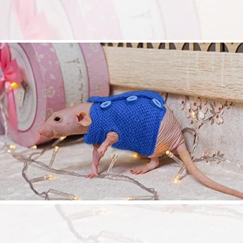 Suéter de rato azul sem pêlos com botões fáceis para os proprietários de ratos mantêm presentes de proteção anti-Sunburn