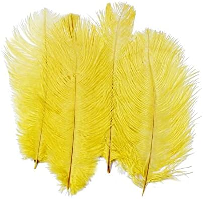 Zamihalaa 10pcs/lotes amarelos penas de avestruz para jóias fabricando 15-70cm/6-28 Avestruz Plumes Avestrich Plumes Decoração