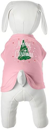 Mirage Pet Products 10 polegadas Scrible Merry Christmas Screenprint Shirts Para animais de estimação, rosa pequeno e claro