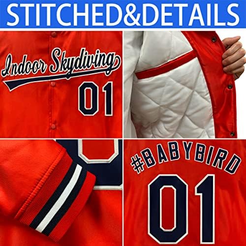 Homens personalizados Mulheres menino Moda de moda leve Baseball Jaqueta de beisebol Nome bordado e números de casacos esportivos