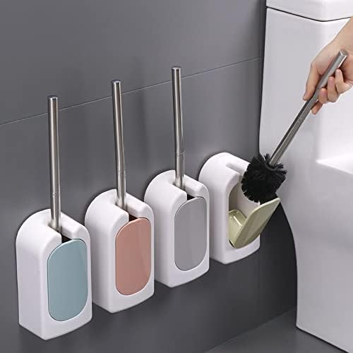 Wionc Long Handle Handet Brush House Housed Canto De morto Cabelo macio banheiro banheiro pendurar escova de vaso sanitário