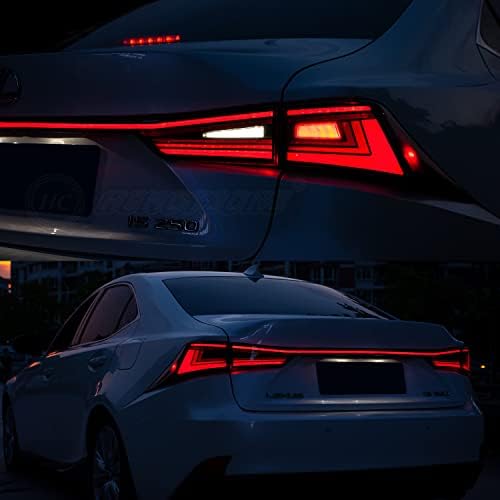 Luzes traseiras de LED de hcmotion e montagem de luz da porta traseira para 2014-2020 Lexus IS250 IS200T IS350 IS300,