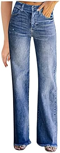 Miashui jean 18 mulheres cintura jeans elástica cor alta de jeans sólidos calças calças de fundo de jeans bell slim