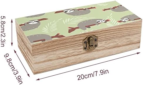 Caixa de organizador de armazenamento de madeira preguiçoso Nudquio com trava retrô para fotos de joalheria Presente Decorativa
