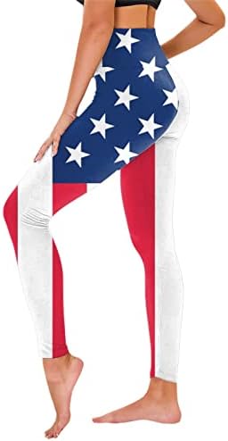 American Flag Leggings Bandeira feminina Controle patriótico American Pants corredores Casual Leggings Leggings Capri