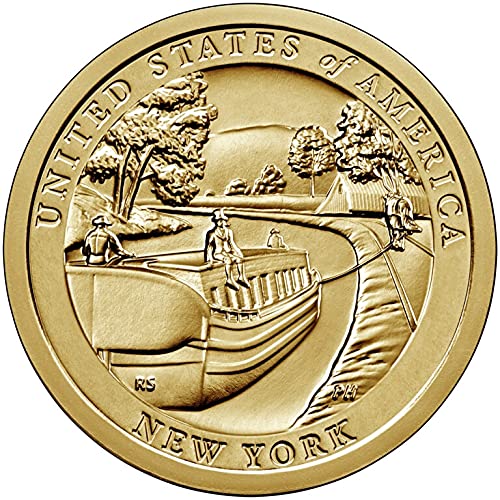 2021 P American Innovation New York - Erie Canal $ 1 moeda - Rolo de moedas de 25 dólares em dólares Us Mint Incirculated