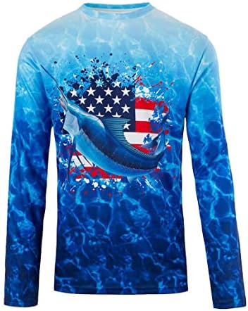 Kobalt1 meninos 2T-18 American Flag Marlin Water Sport Fishing UPF Performance camisa