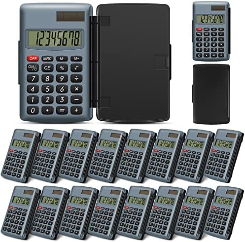 Ecally 16 peças Calculadora básica de 8 dígitos calculadora de bolso básico calculadora solar de bateria com potência
