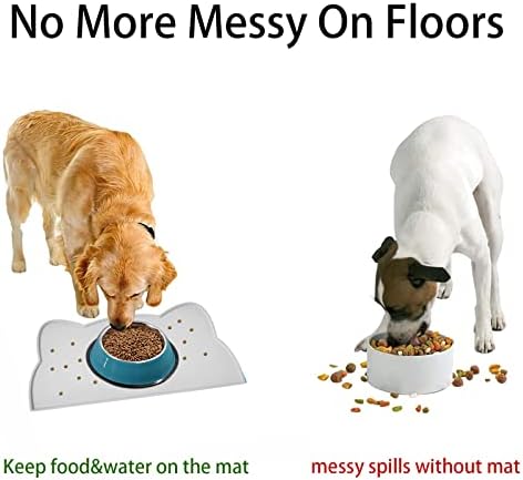 Tapete de comida de gato, tapete de alimentação de estimação de silicone para piso não deslize a bandeja de tigela de água