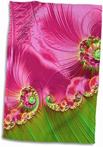 Designs de Smudgeart 3drose - Fractal - Cetim rosa quente - toalhas