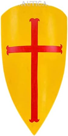 Escudo medieval do século XIII - Cruz Vermelha no campo amarelo