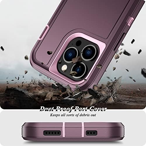 Qireoky para iPhone 14 Pro Max Case [3 em 1 Proteção extrema] Capa de porta anti-poeira à prova de choque pesada à prova de choques