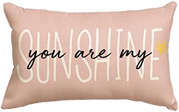 Avoin ColorLife You Are My Sunshine Summer Summer Shot Pillow Tampa, decoração de casas de almofada rosa de 12 x 20 polegadas