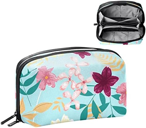 Bolsa de maquiagem floral de flores para bolsa portátil de transmissão portátil para saco de beleza de produtos de higiene pessoal