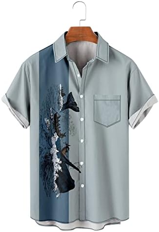 Camisas vintage para homens botões casuais para baixo camisas de boliche 50s estilo rockabilly manga curta shirts havaianos