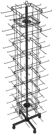 Zktoermn Metal pendurado rack de torre do organizador, suporte de joalheria rotativo Stand Display, colares de chaveiro de lojas de