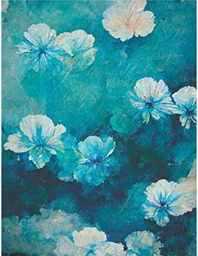 Papel de arroz de flor azul, 8 x 10,5 polegadas - 6 x diferentes imagens de papel de amoreira impressa 30gsm fibras visíveis