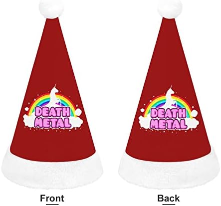 Unicorn death metal chapéu de Natal macio santa boné engraçado gorro para a festa festiva do ano novo de natal