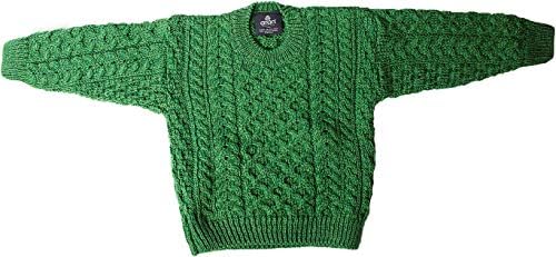 Mills de lã Aran - Carraig Donn Childs Irish Merino Wool Cut Sweater