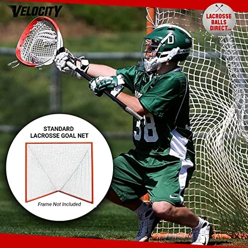 Velocity Pesout Duty Black Lacrosse Net - Cits 6'x6'x7 'Getas - Poliéster de alta resistência resistente à prova de UV - Vem com