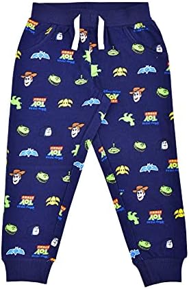 Conjunto de calças do Disney Boy's Rogger, calça de moletom atlética com impressão de Toy Story, Marinha/Gray