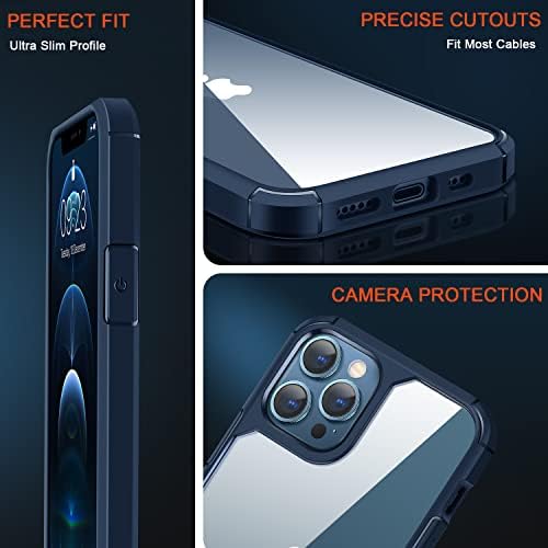 Tendlin Compatível com o iPhone 12 Case, compatível com o iPhone 12 Pro Case Crystal Clear Hard Back Broca Soft Bumper Protection