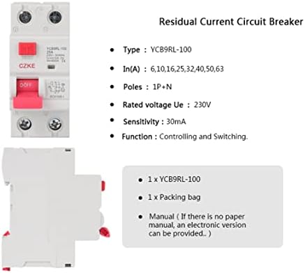TINTAG 230V 50/60 Hz RCCB MCB 30MA Branco de circuito de corrente residual e proteção contra vazamentos 6/10/16/20/2010/32/40A