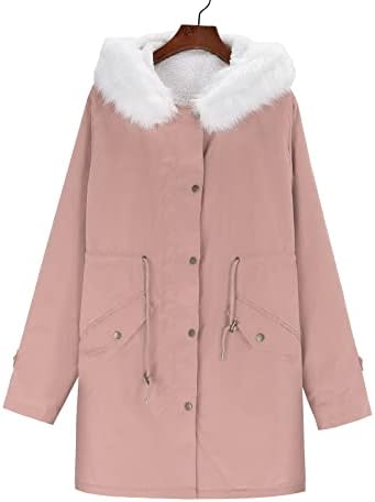 Cardigan de moda slim casaco quente casaco feminino jaqueta de inverno com bolso com bolso de lã Fuzzy Outwear capuz jaqueta