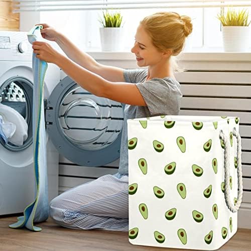 Cesta de lavanderia com alças cesto de lavanderia dobrável à prova d'água para caixas de armazenamento Padrão de abacate
