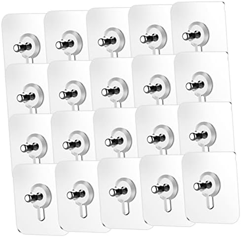 Zerodeko 60 PCs Adesivos para parafusos que não marcam ganchos de armazenamento Roupa de parede CANGER DO CANECE CLARO CANHEIROS