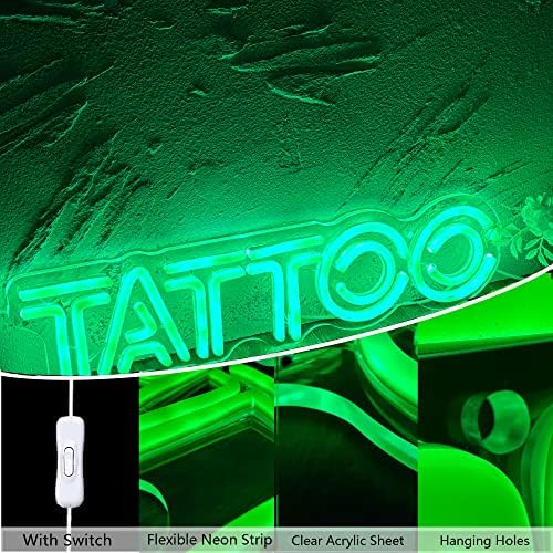 Manimo Tattoo Neon Sign, Sinais de néon LED personalizados para decoração de parede, sinal de parede de luz de neon divertida, tatuagem