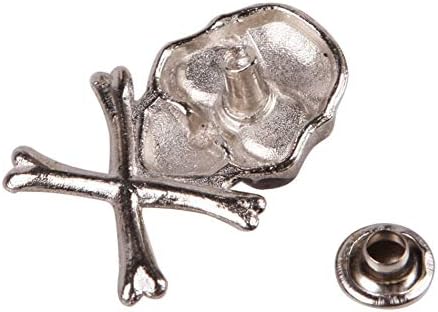 10set antigo crânio de prata e ossos cruzados rebite couro artesanal brads conchos Nailheads dp256