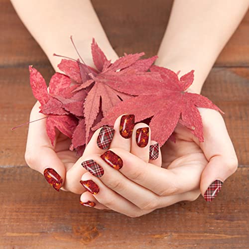 12 folhas caem adesivos de unhas cheias, tiras de esmalte de outono DIY Auto-adesivo S Maple Leaf unha Decalques