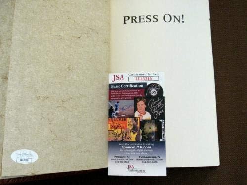 Chuck Yeager Speed ​​of Sound Pilot assinado Auto Leather Le Press no livro de 1988 JSA - Revistas esportivas autografadas