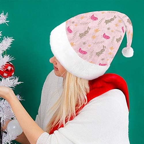 Chapéu de Papai Noel de Natal, chapéu de férias de Natal de coelho para adultos, Hats de Natal com conforto unissex para o