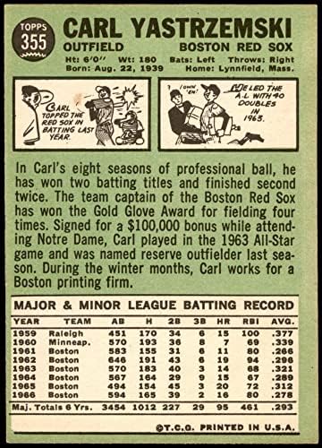 1967 Topps 355 Carl Yastrzemski Boston Red Sox Dean's Cards 5 - Ex Red Sox