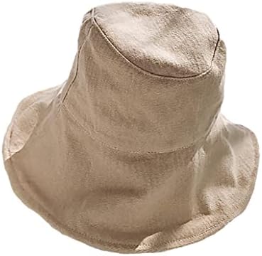 Longten Womens Bucket Hat Summer Sun Hat Hat Wide Brimed Spring Autumn Capdoor Bap dobrável Capéu de praia algodão
