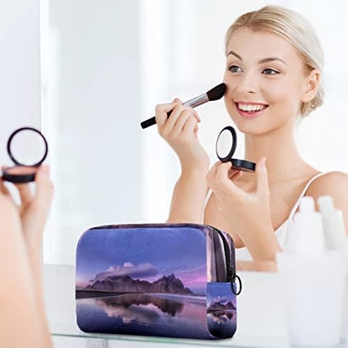 Tbouobt Gifts for Men Mulheres Bolsas de maquiagem Bolsa de higiene pessoal Smitres Cosmetic Sacos, lago da montanha da paisagem do